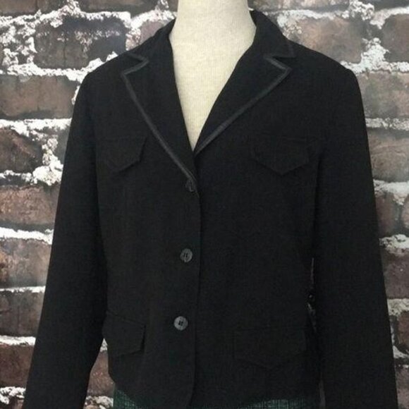 Versailles Blazer Jacket Suit Coat Black 8 Petite - Picture 3 of 8